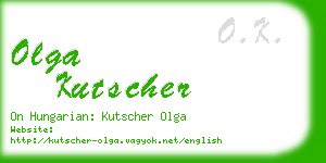 olga kutscher business card